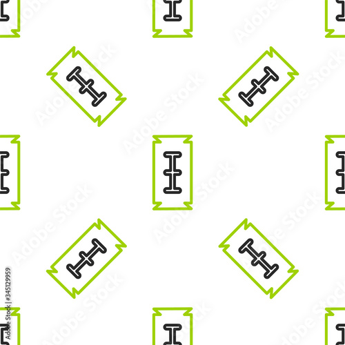 Line Blade razor icon isolated seamless pattern on white background.  Vector Illustration