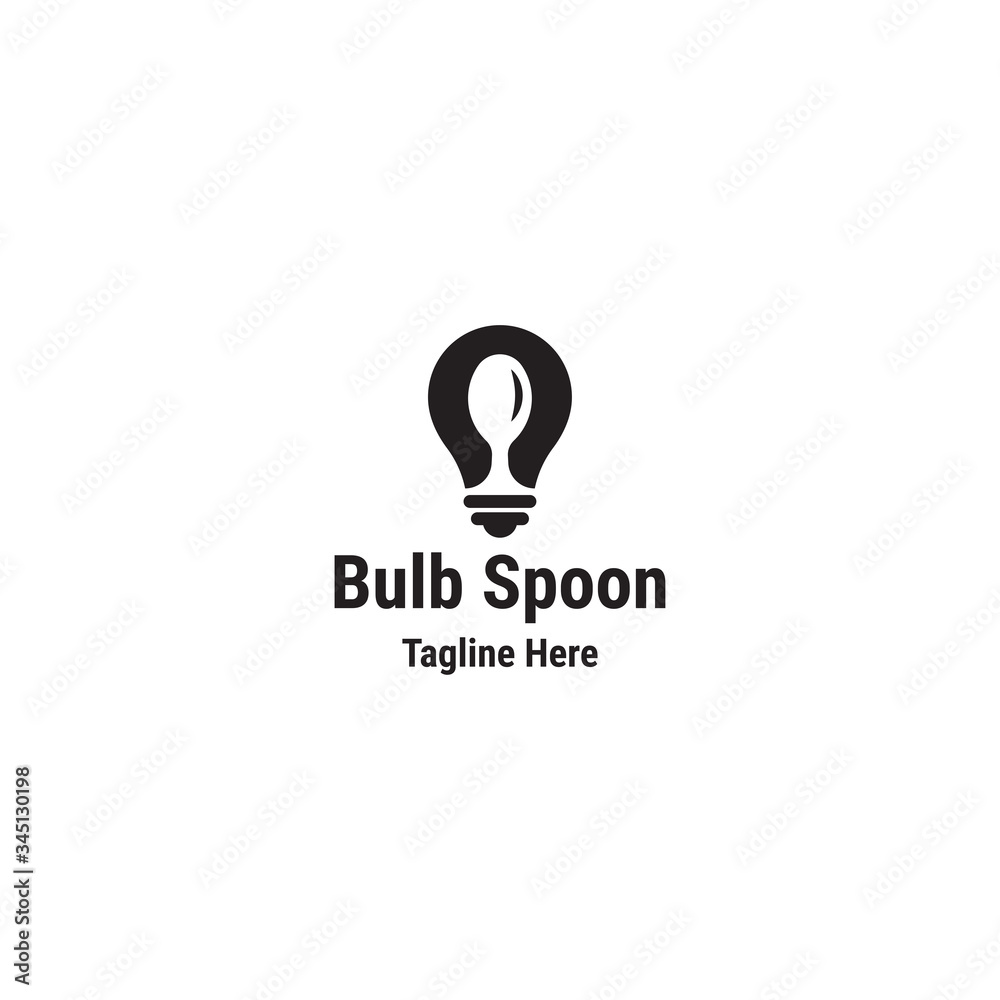 Bulb spoon logo design template - vector Bulb spoon logo design template - vector