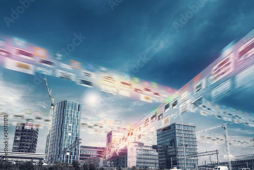 Photography Wireless network and metaverse technology concept, 5G network concept, internet