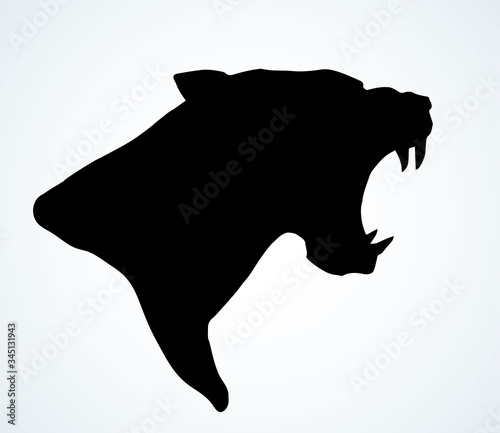 Open mouth. Grin. Vector drawing