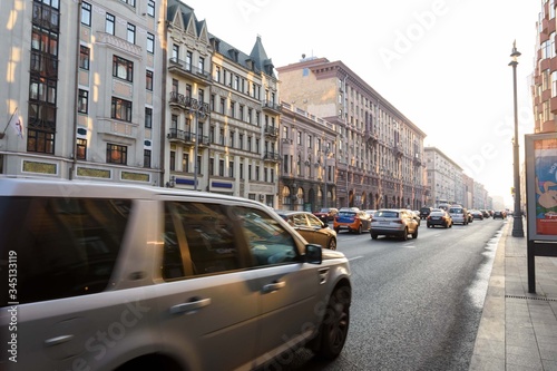 Tverskaya street in the city of Moscow in morning