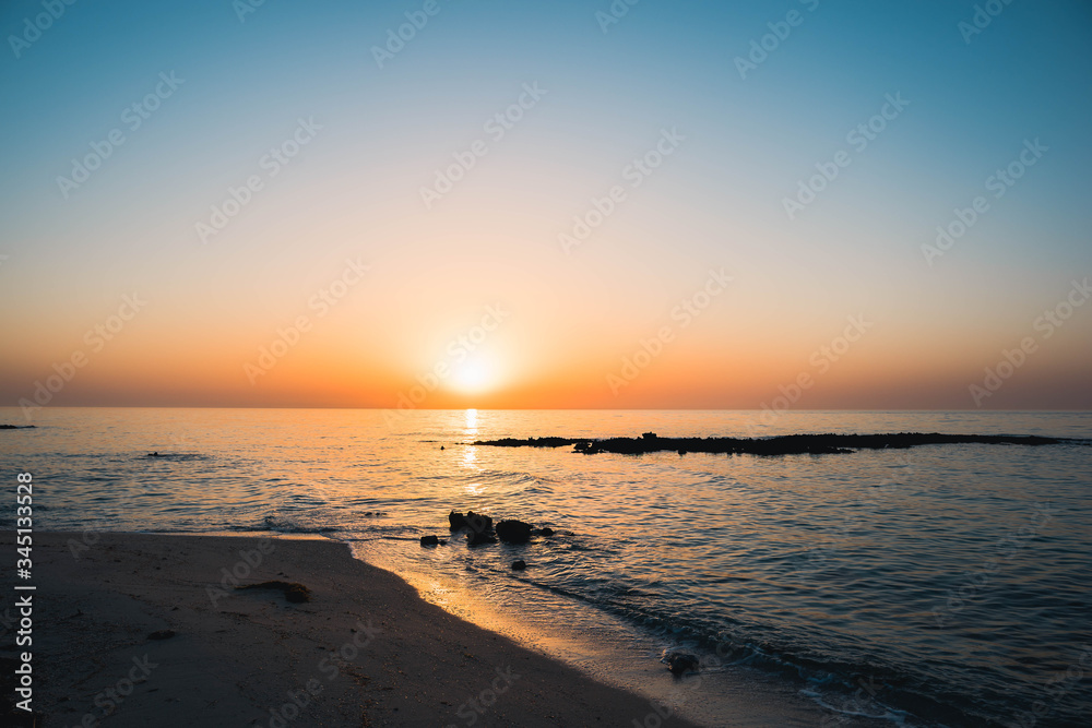 View of the bay in Qatar at sunset View of the bay in Qatar at sunset