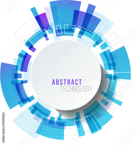 Abstract futuristic circular background. Vector illustration with place for text.
