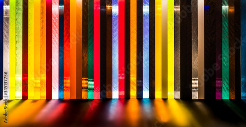 light through Stack of different colours Cast Acrylic Sheet photo