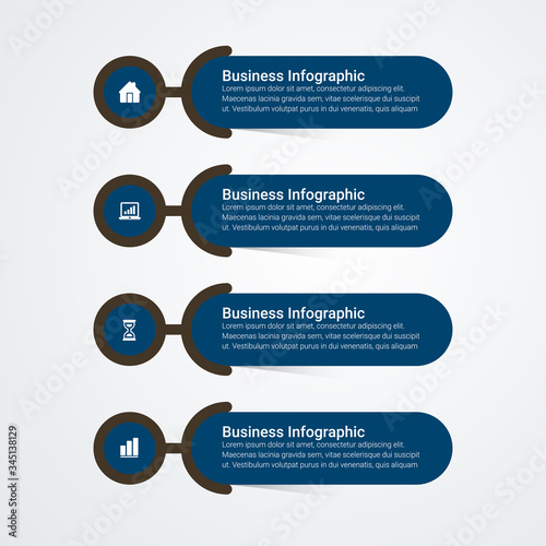 Unique Business Infographics with 4 options. Vector infographic element. - Vector