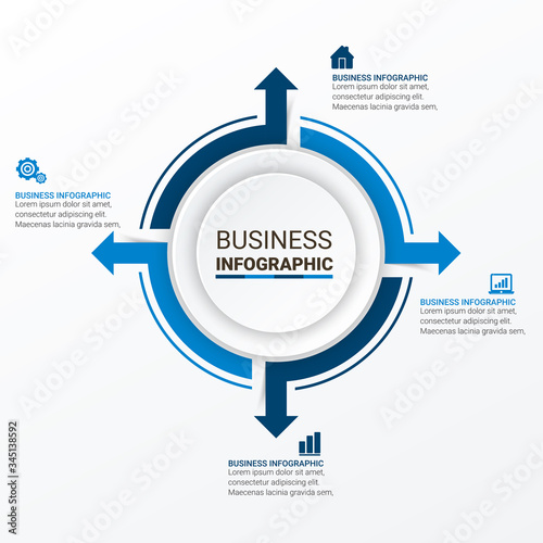 Modern Infographic choice template with 4 options. Vector infographic element. - Vector