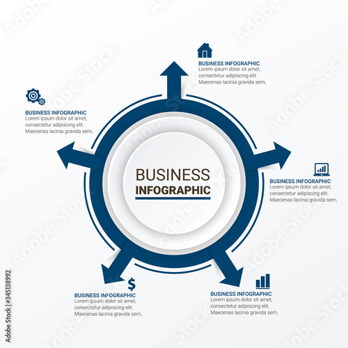 Modern Infographic choice template with 4 options. Vector infographic element. - Vector
