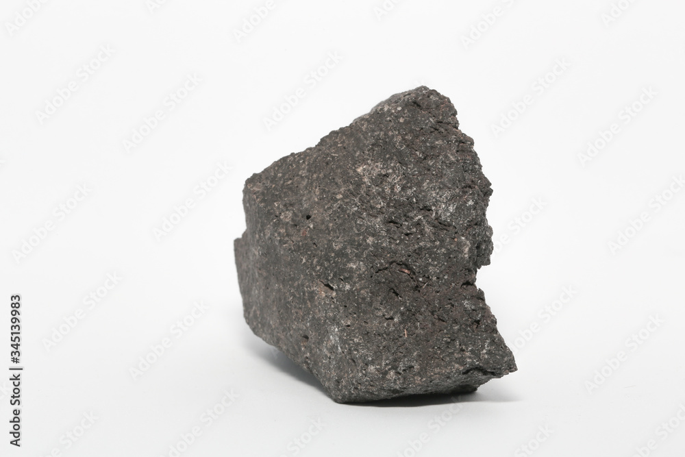 Rock volcanic stone from mountain on white background