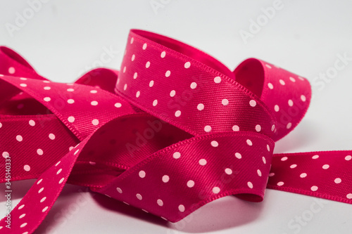 Ribbons Polka Dot Pink White Messy Colorful  Patterns 