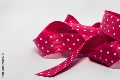 Ribbons Polka Dot Pink White Messy Colorful  Patterns 