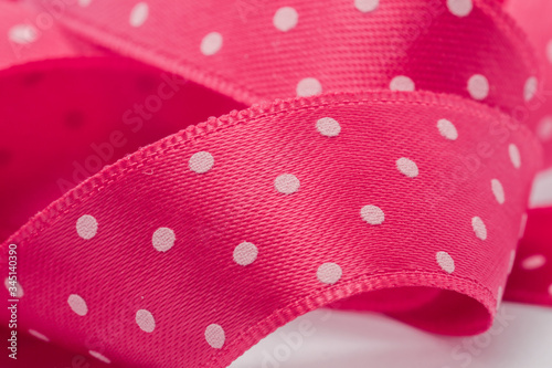 Ribbons Polka Dot Pink White Messy Colorful  Patterns 
