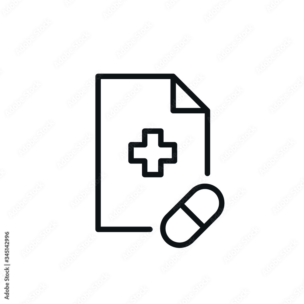 Fototapeta premium Modern prescription icon. Prescription icon in modern line style. Pharma vector