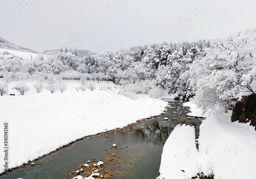 river in the snow