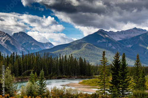 Views of the Rockies from the Bow Valley Parkway. Banff National Park, Alberta, Canada