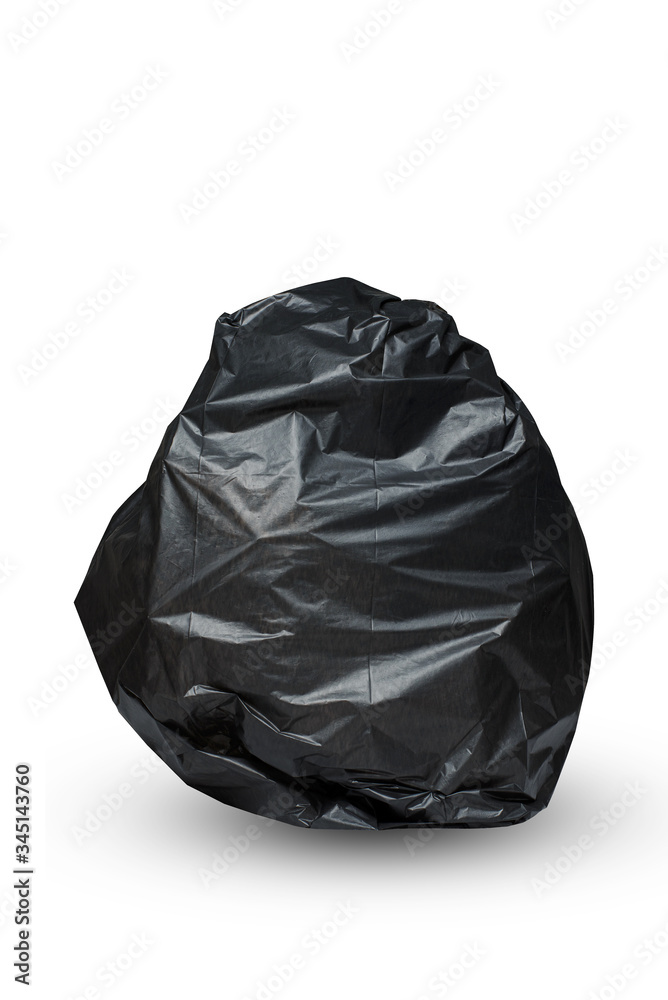Isolated of garbage bag on white background, clipping path