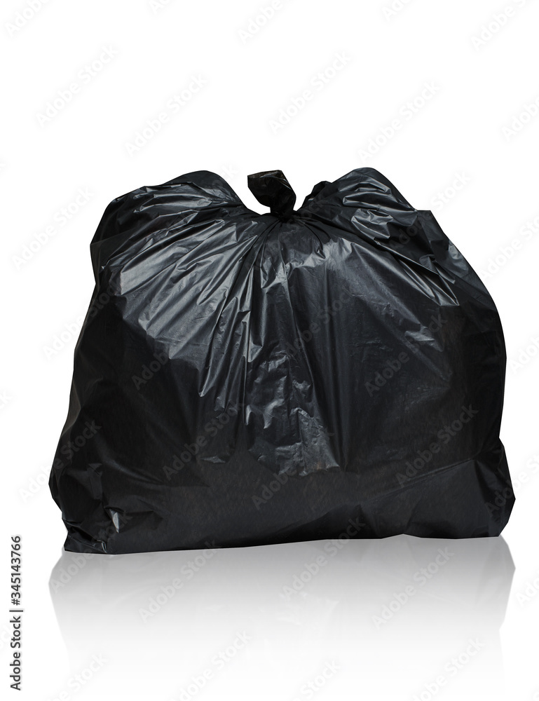 Isolated of garbage bag on white background, clipping path