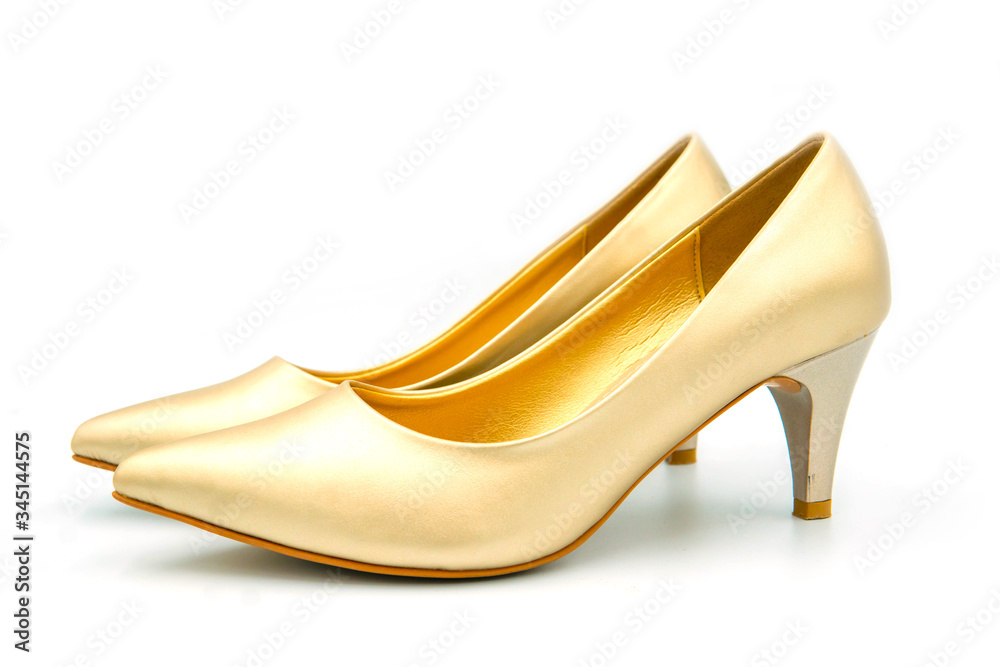 Close-up of woman high heel shoes on the white background. Close-up of woman high heel shoes on the white background.