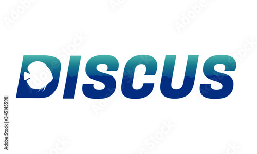 Discus fish logo. Label or icon vector template