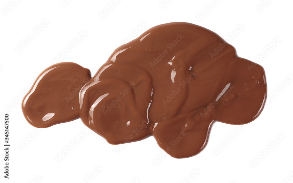 Chocolate cream spread isolated on white background, top view Chocolate cream spread isolated on white background, top view