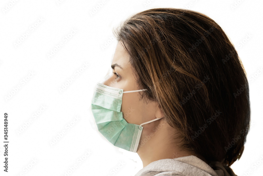 Woman wearing an anti virus protection mask to prevent others from corona COVID-19 Woman wearing an anti virus protection mask to prevent others from corona COVID-19