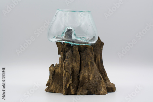 Baliniese Glass Fish Bowl on clean backgroud