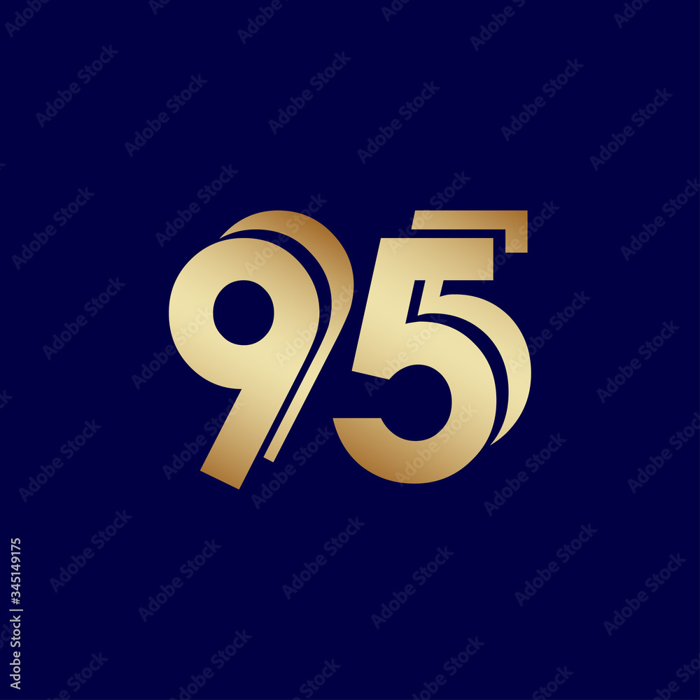 95 Years Anniversary Celebration Blue Gold Vector Template Design Illustration 95 Years Anniversary Celebration Blue Gold Vector Template Design Illustration