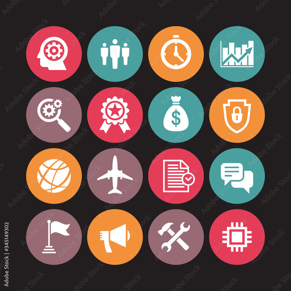 Fototapeta premium Business icons vector illustration. Concept sign. Design element.