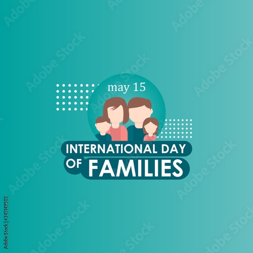 Happy International Day of Families Logo Vector Template Design Illustration