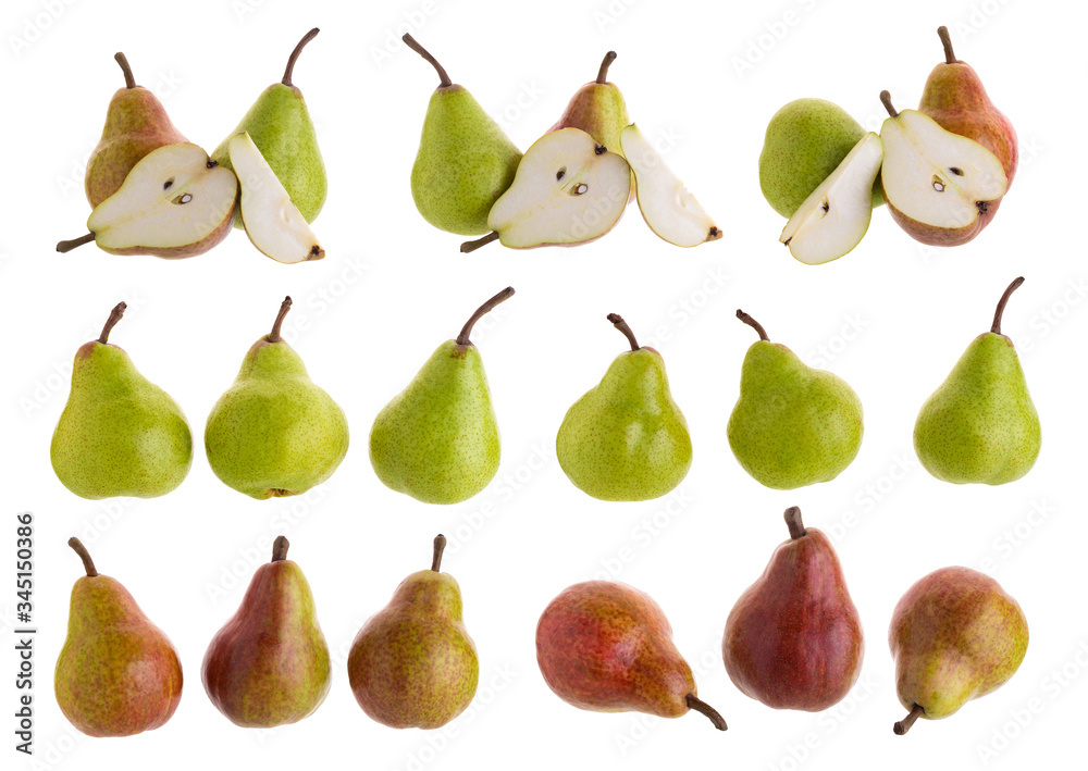Ripe green pears isolated on a white background Ripe green pears isolated on a white background