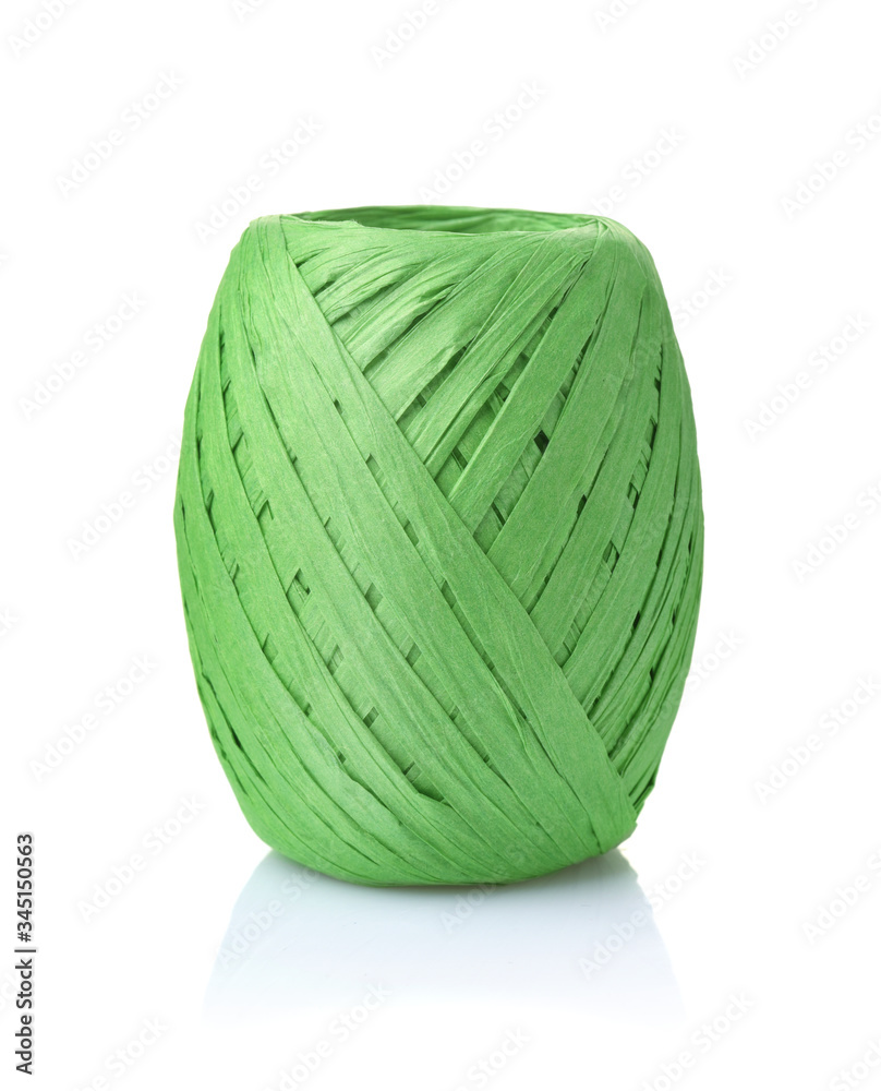 Skein of green raffia paper ribbon Skein of green raffia paper ribbon