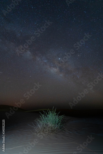 The milky way galaxy in the desert