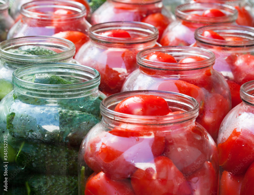 Pickling (canning) tomatoes and cucumbers. Pickling (canning) tomatoes and cucumbers.