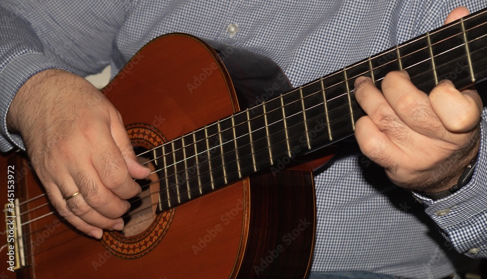 playing the Spanish guitar