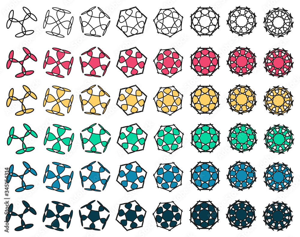Vector set of beautiful geometric shapes