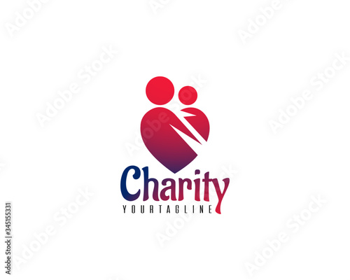 Professional and international charity donation organization or foundation logo design full vector 