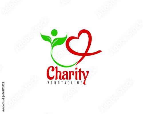 Professional and international charity donation organization or foundation logo design full vector 