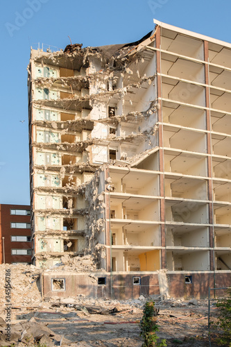 demolition of apartment building
