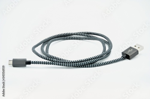 High Resolution Picture Of USB Cable Isolated On White Background 