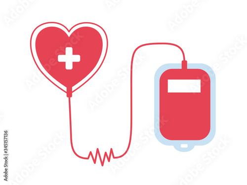 blood donate from donor to people in vector flat design  photo