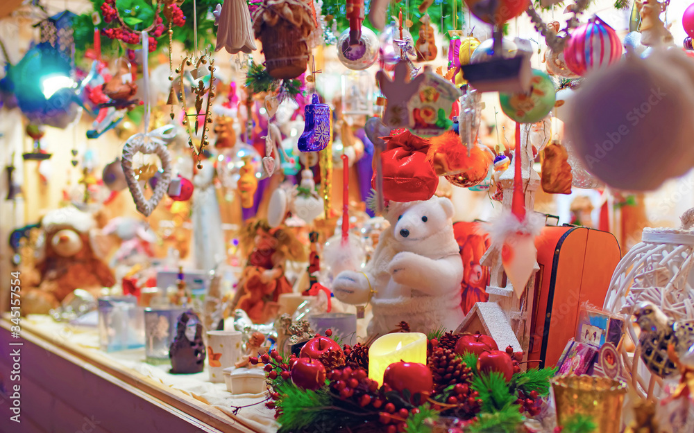 European Christmas market stall in Vilnius new