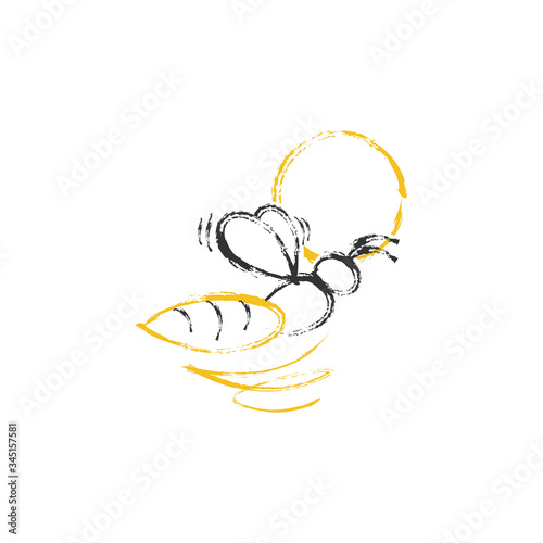 Abstract bee icon vector image