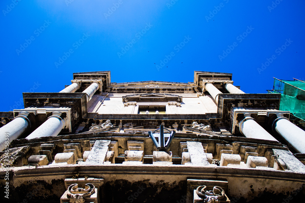 Church of Catania, Italy, Baroque architecture in Sicily, ancient art building of the city