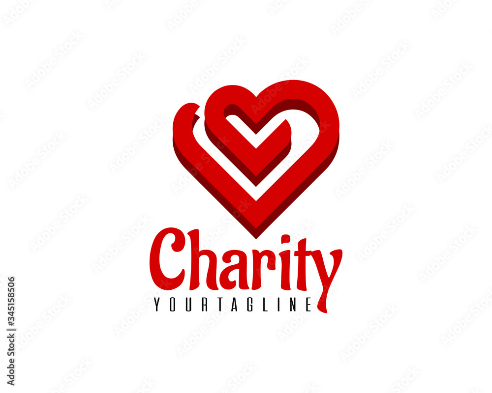 Professional and international charity donation organization or foundation logo design full vector 