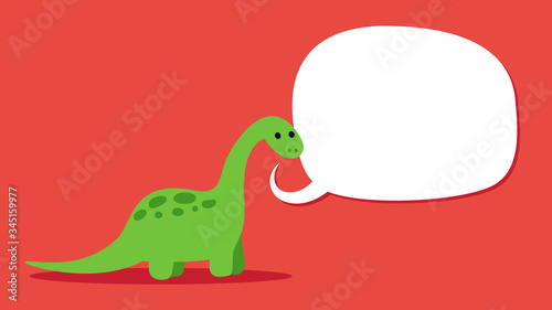 Cute diplodocus dinosaur with speech bubble to place your copy