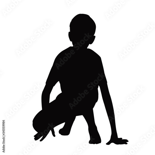 a boy body silhouette vector