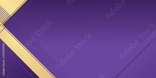 Luxurious purple and golden overlap layer background. elegant gold and purple luxury background. Abstract purple background a combination with golden decoration. Modern and luxury overlapping layers