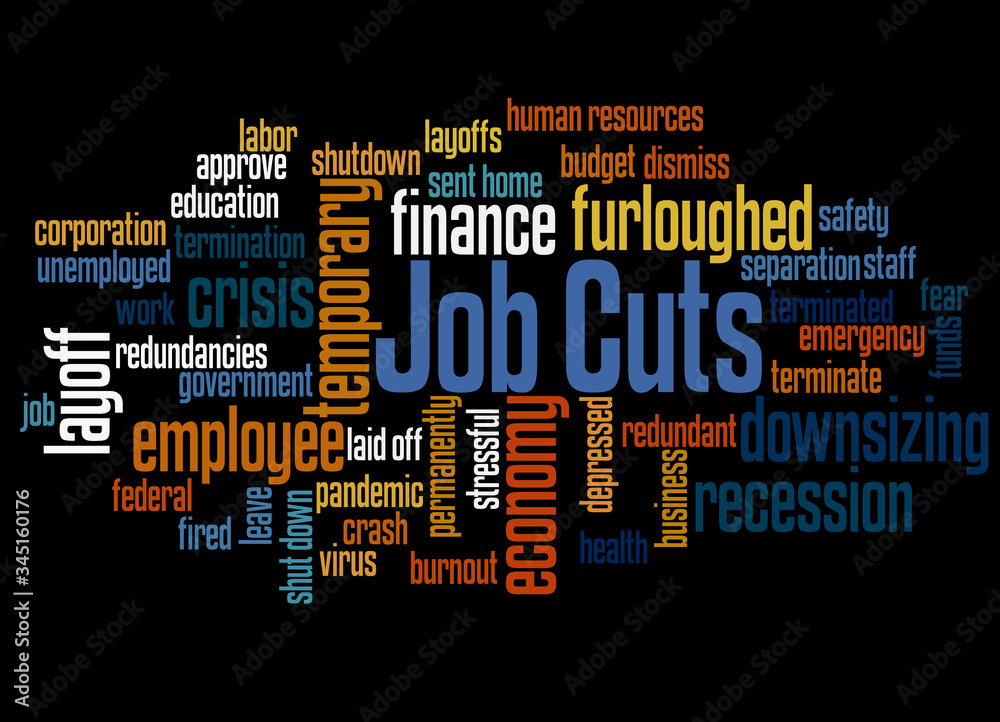 Job cuts word cloud concept 3