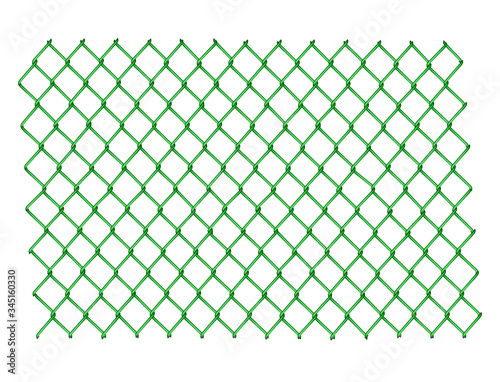 green mesh fence for construction. Vector element of the chain-link on black and white background
