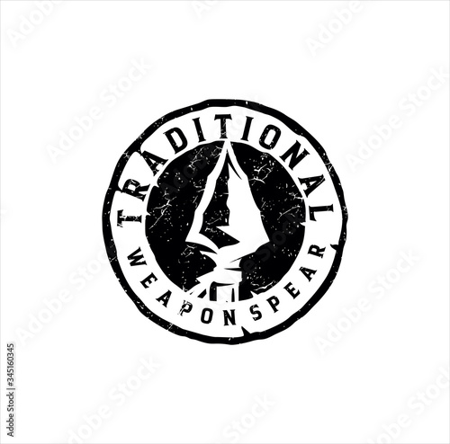 Native Indian Spear Arrowhead Logo Design, Hunting, Hunt, Hunter Vintage Grunge Retro Hipster Logo Design