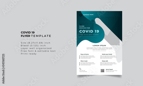 Covid 19 medical corporate flyer brochure template